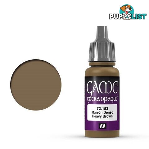 VALLEJO GAME 72153 Color Extra Opaque Heavy Brown 17ml Acrylic Paint