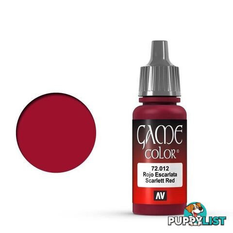 VALLEJO GAME 72012 Color Scar Red 17ml Acrylic Paint