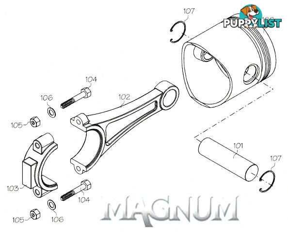 180604 (MAGNUM ENGINE PART) MUFFLER MID-SECTION