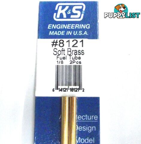 K&S METAL #8121 1/8' OD SOFT BRASS TUBE 2PCS - K &amp; S METALS