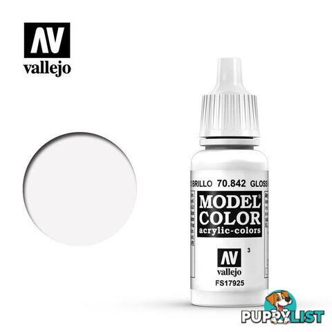 VALLEJO MODEL COLOR GLOSS WHITE 17ML AV70842 - VALLEJO