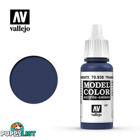 VALLEJO MODEL COLOR TRANSPARENT BLUE AV70938 - VALLEJO