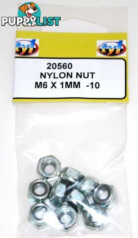 TY1 NYLON NUT M6 X 1MM - 10