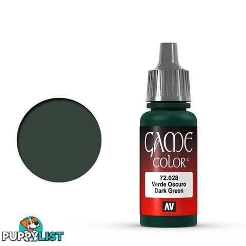 VALLEJO GAME 72028 Color Dark Green 17ml Acrylic Paint