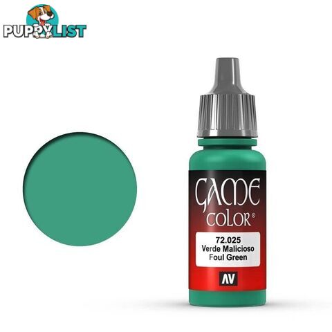 VALLEJO GAME 72025 Color Foul Green 17ml Acrylic Paint