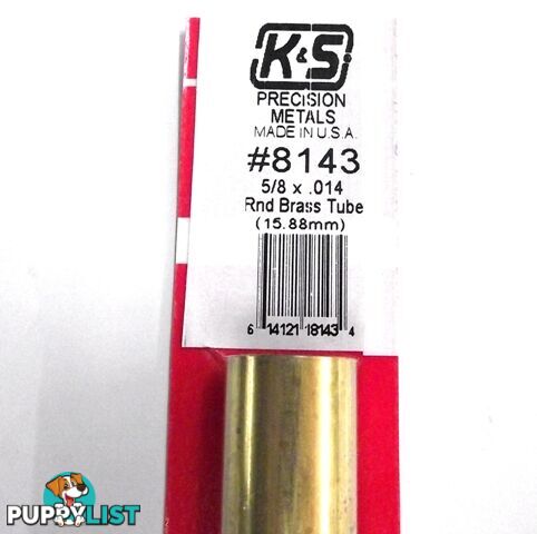 K&S METAL #8143 5/8' OD BRASS TUBE 1PC - K &amp; S METALS