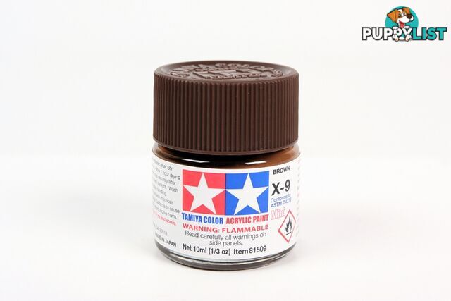 X-9 TAMIYA ACRYLIC PAINT BROWN (gloss) - TAMIYA PAINTS &amp; Accessories