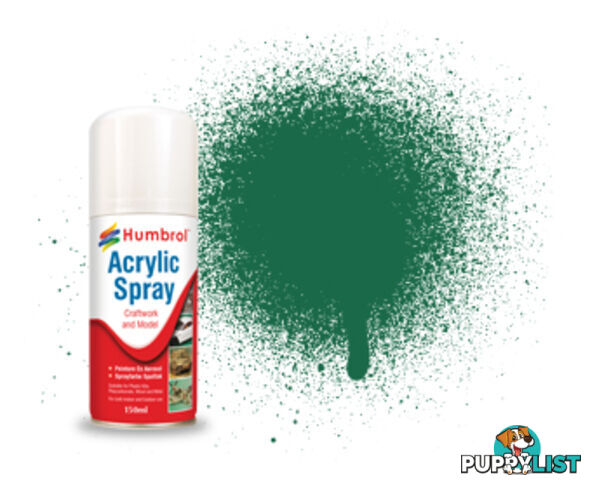 030 HUMBROL ACRYLIC SPRAY PAINT    DARK GREEN 150ml - HUMBROL