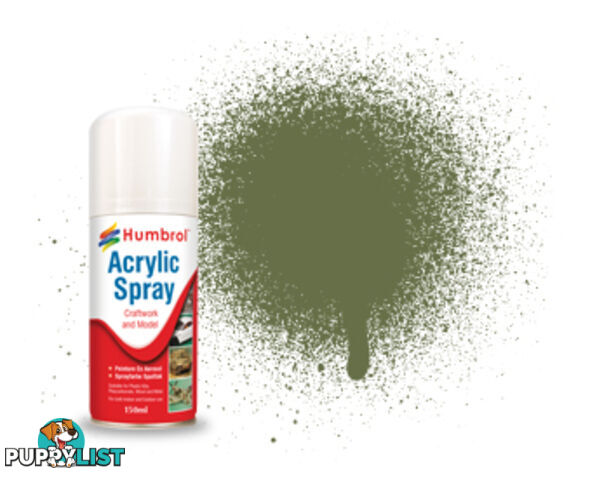 080 HUMBROL ACRYLIC SPRAY PAINT    GRASS GREEN 150ml - HUMBROL