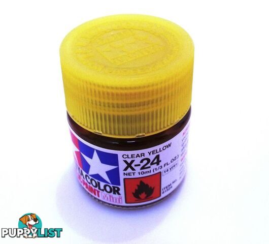 X-24   TAMIYA ACRYLIC PAINT CLEAR YELLOW (gloss) - TAMIYA PAINTS &amp; Accessories