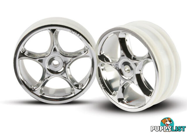 2473 (PART) TRAXXAS WHEELS TRACER 2.2 CHROME - TRAXXAS PARTS