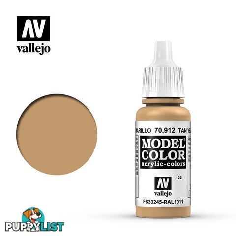 VALLEJO MODEL COLOR TAN YELLOW 17ML AV70912 - VALLEJO