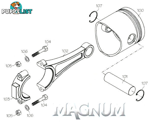 12204 (MAGNUM ENGINE PART) CONNECTING ROD ASSY XL15A/X