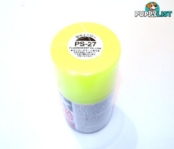 PS-27   TAMIYA POLYCARBONATE SPRAY PAINT FLURO YELLOW - TAMIYA PAINTS &amp; Accessories