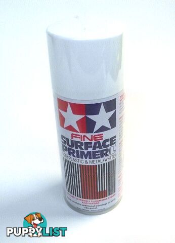 87044 TAMIYA SURFACE PRIMER FOR  PLASTIC & METAL (L) WHITE 180ml - TAMIYA PAINTS &amp; Accessories