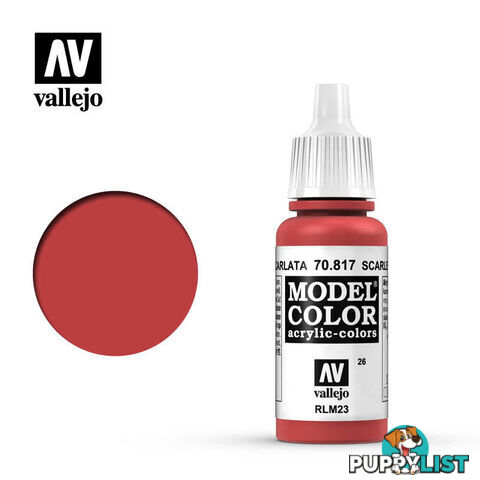 VALLEJO MODEL COLOR SCARLET 17ML AV70817 - VALLEJO