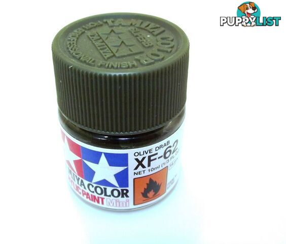 XF-62   TAMIYA ACRYLIC PAINT FLAT OLIVE DRAB - TAMIYA PAINTS &amp; Accessories