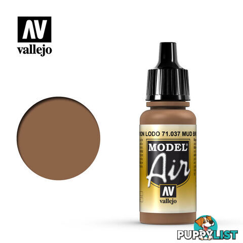 VALLEJO MODEL AIR ACRYLIC PAINT MUD BROWN 71037 - VALLEJO