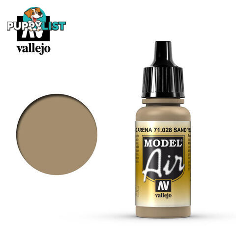 VALLEJO MODEL AIR ACRYLIC PAINT SAND YELLOW 71028 - VALLEJO