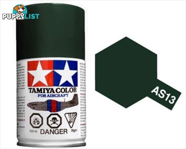 AS-13 TAMIYA ACRYLIC SPRAY PAINT 100ml (Aircraft) GREEN - TAMIYA PAINTS &amp; Accessories