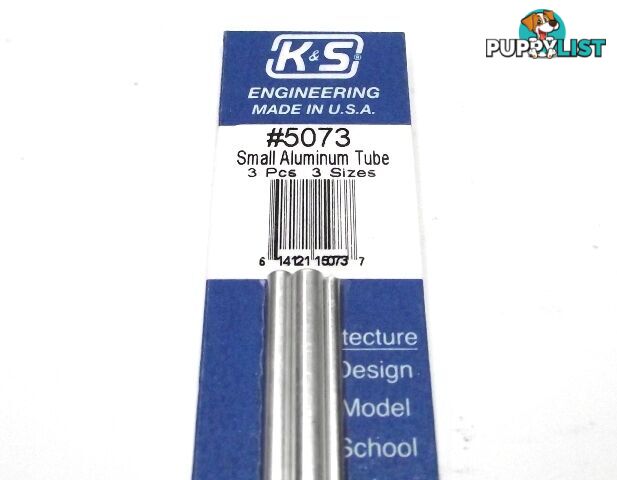 K&S METAL #5073 ALUMINIUM TUBE 3/32-1/8-5/32 X12' - K &amp; S METALS