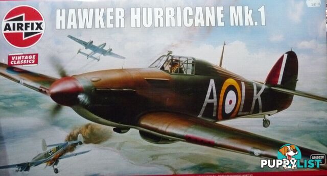 AIRFIX VINTAGE CLASSICS HAWKER HURRICAN MK1 1:24 SCALE PLASTIC MODEL KIT