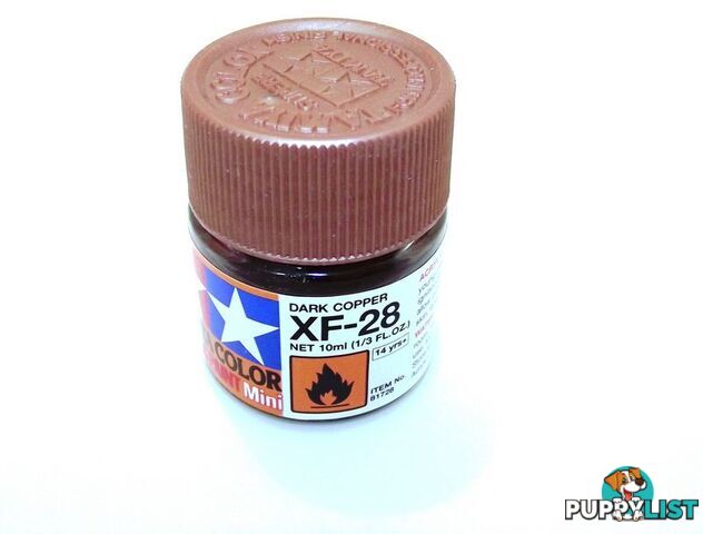 XF-28   TAMIYA ACRYLIC PAINT FLAT DARK COPPER - TAMIYA PAINTS &amp; Accessories