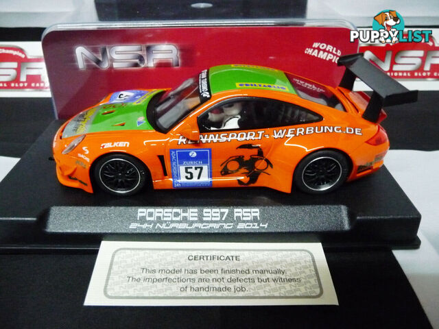 NSR 1:32 0110AW Porsche 997 RSR N/Berg 2014 24H No.57 slot car also suits  scalextric/carrera - NSR - Does not apply