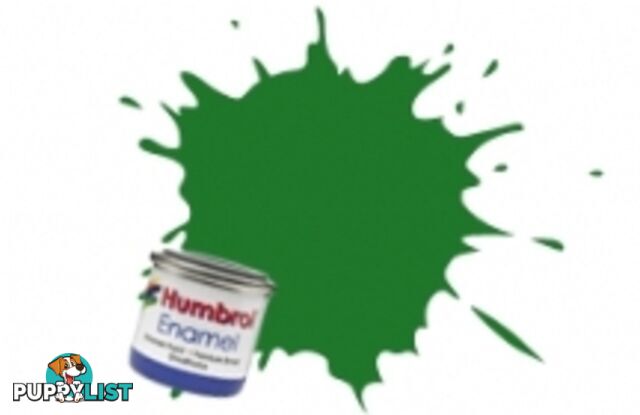 131   HUMBROL ENAMEL PAINT MID GREEN SATIN - HUMBROL