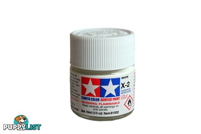 X-2 TAMIYA ACRYLIC PAINT WHITE (gloss) - TAMIYA PAINTS &amp; Accessories