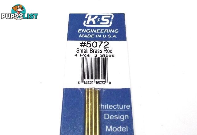 K&S METAL #5072 BRASS ROD 1/16+3/64 12' 2EACH - K &amp; S METALS