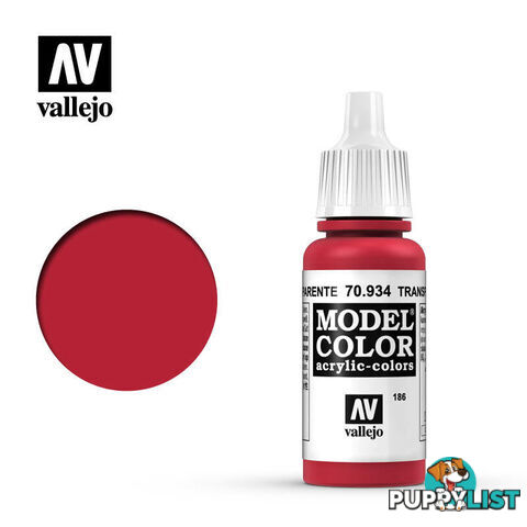 VALLEJO MODEL COLOR TRANSPARENT RED AV70934 - VALLEJO