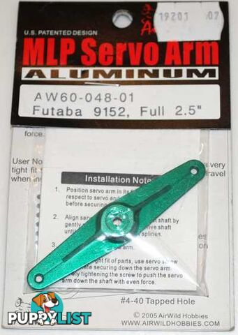 AIR WILD  ALUMINIUM SERVO ARM FULL 2.5' SUIT 9152 FUTABA SERVO - AIR WILD