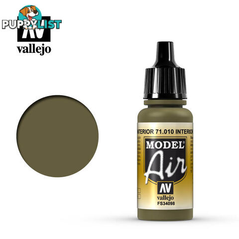 VALLEJO MODEL AIR ACRYLIC PAINT INTERIOR GREEN 71010 - VALLEJO