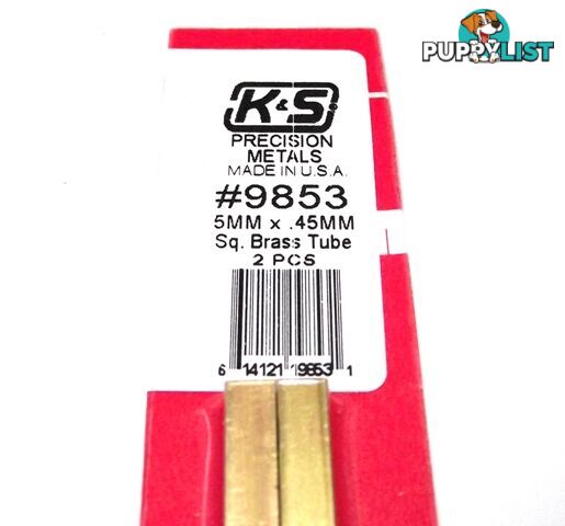 K&S METAL #9853 BRASS SQUARE TUBE 5X300MM 2PCS - K &amp; S METALS