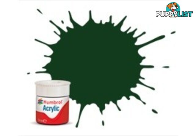 3 HUMBROL ACRYLIC PAINT   BRUNSWICK GREEN GLOSS 14ml - HUMBROL