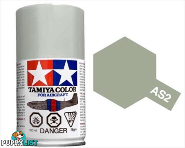 AS-2 TAMIYA ACRYLIC SPRAY PAINT 100ml (Aircraft) LIGHT GRAY - TAMIYA PAINTS &amp; Accessories