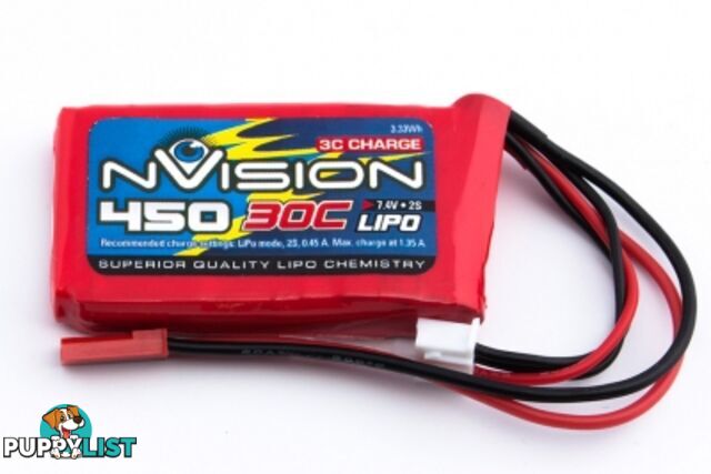 NVISION LiPo 450MAH 7.4V 2S 30C LIPO NVO1800 - NVISION NVO