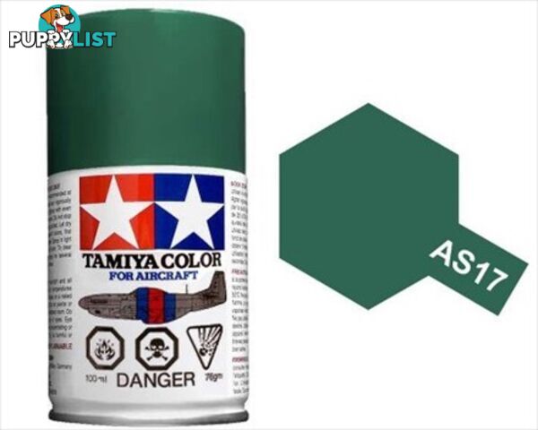 AS-17 TAMIYA ACRYLIC SPRAY PAINT 100ml (Aircraft) DARK GREEN IJA - TAMIYA PAINTS &amp; Accessories