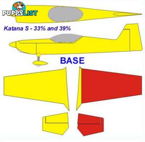 KRILL KATANA S 39% 117.7' BASE Yellow/Red - KRILL AIRCRAFT AUSTRALIA