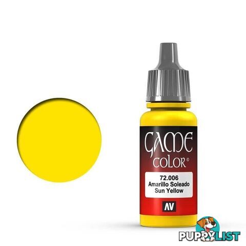 VALLEJO GAME 72006 Color Sunblast Yellow 17ml Acrylic Paint