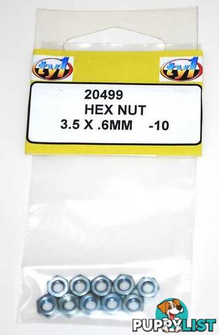 TY1 HEX NUT 3.5 X .6MM - 10