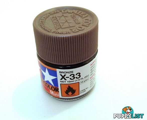 X-33   TAMIYA ACRYLIC PAINT BRONZE (gloss) - TAMIYA PAINTS &amp; Accessories