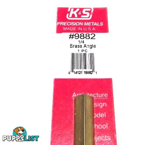 K&S METAL #9882 BRASS ANGLE 1/4X300MM 1PCS - K &amp; S METALS