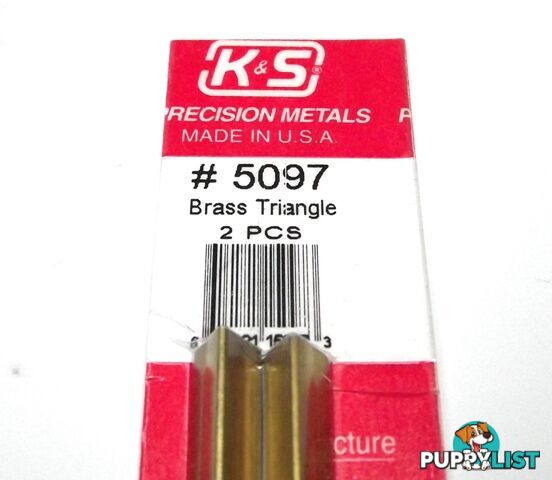 K&S METAL #5097 BRASS TRIANGLE TUBE 2PCS - K &amp; S METALS