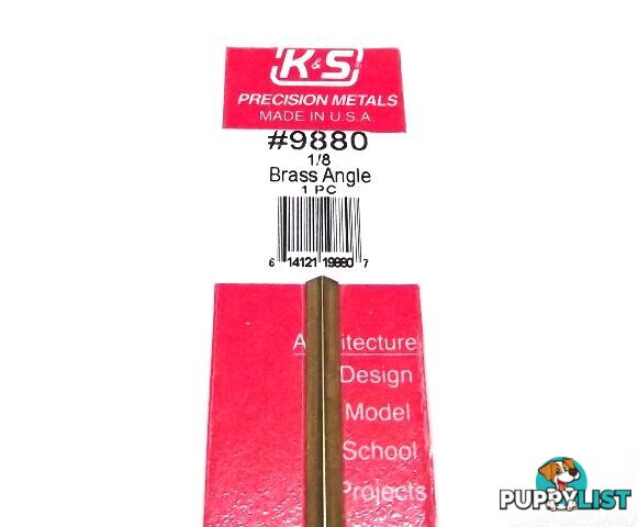 K&S METAL #9880 BRASS ANGLE 1/8X300MM 1PCS - K &amp; S METALS