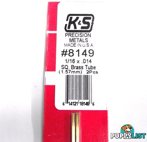 K&S METAL #8149 1/16' OD BRASS TUBE 1PC - K &amp; S METALS