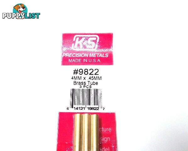 K&S METAL #9822 BRASS ROUND TUBE 4X300MM 3PCS - K &amp; S METALS