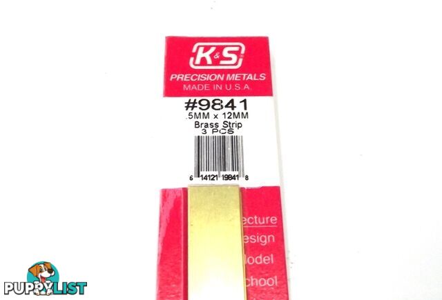 K&S METAL #9841 BRASS STRIP .5X12X300MM 3PCS - K &amp; S METALS