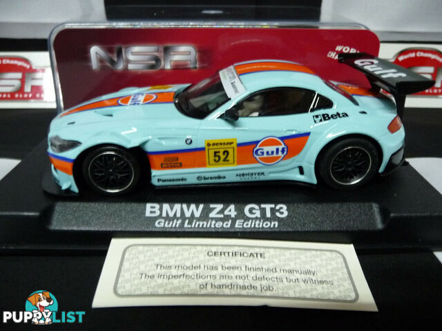 NSR 1:32 0103AW BMW Z4 GT3 Gulf Edition No.52 slot car also suits  scalextric/carrera - NSR - Does not apply